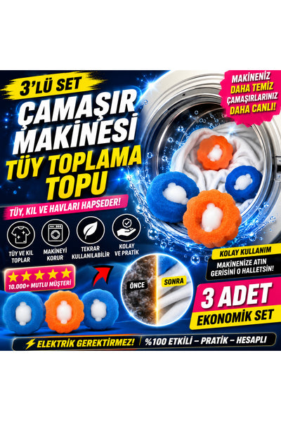 MİYAVHAV Çamaşır Makinesi Tüy ve Kıl Toplama Topu 3'lü Set | Kedi Köpek Tüy toplama Yeniden KullanılabilirÇamaşır Makinesi Tüy ve Kıl Toplama Topu 4'lü Set | Kedi Köpek Tüy toplama Yeniden Kullanılabilir
