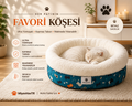 MİYAVHAV 50 cm Yuvarlak Kedi Yatağı- Küçük Irk Köpek Yatağı- Kedi Simit Yatağı