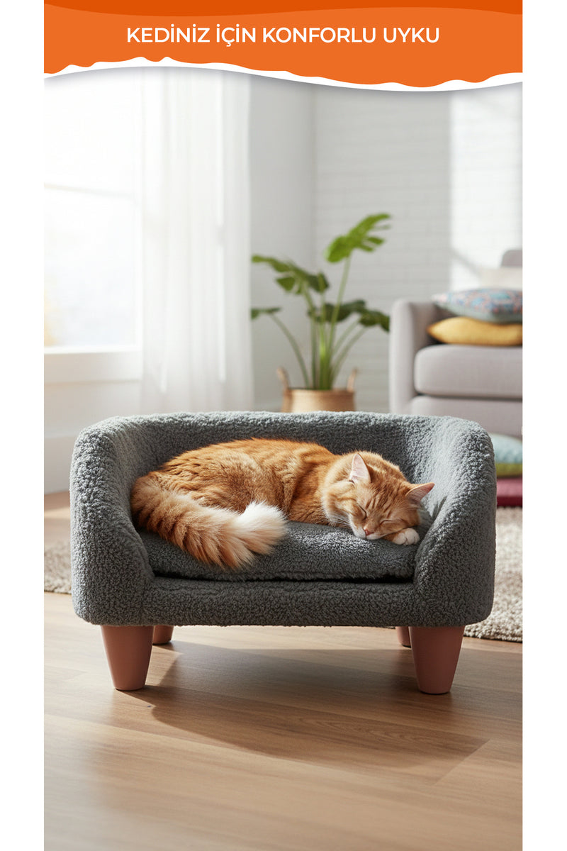 MİYAVHAV Peluş Kedi Ve Köpek Koltuğu, Yumuşak Lüks Kedi Köpek yatağı, Kedi Köpek Koltuğu