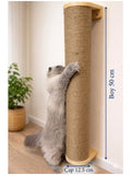 MİYAVHAV Kedi Tırmalama- Kedi Oyun ve Tırmalama Direği Duvar Tipi 50 Cm-Dev Çap-Dayanıklı Ahşap Tırmalama Tahtası