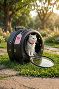 Premium Şeffaf Panoramik Kedi Taşıma Valizi XL – Çekçekli & Tekerlekli Pet Taşıma Çantası Gri