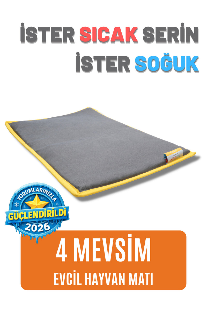 MİYAVHAV Serin (60X40CM) - 4 Mevsim Kedi/ Köpek Matı, Sıcak Veya Soğuk Kullanılabilen Minder Yatak
