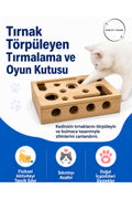 Kedi Tırnak Törpüleyen Tırmalama ve Oyun Kutusu Ahşap Kedi Zeka Oyuncağı